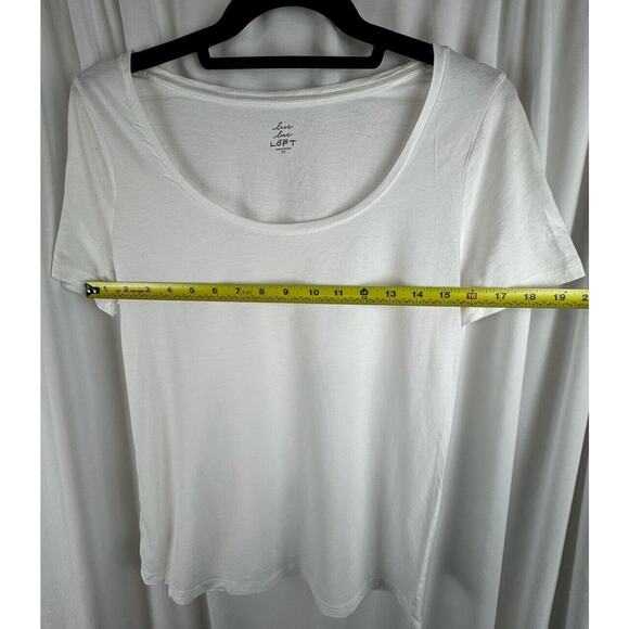 Ann Taylor LOFT Soft Short Sleeves T-Shirt, White, Sz: M, 56-21 - Picture 6 of 15
